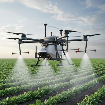Drone agrícola de posicionamento RTK de alta precisão com duração de voo de 12000 W e forma de pulverização de setor