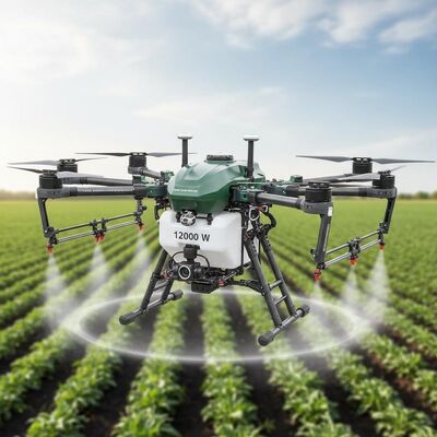 Drone agrícola de alta precisão 12000 W Duração de voo com pulverizador de UAV de forma de pulverização de setor